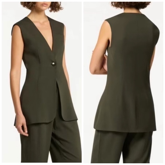 Sir The Label Gilles Vest Olive Green XS Sleeveless Blazer Top NWT Structured - Picture 1 of 16